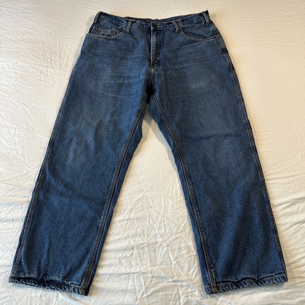 Berne Insulated Jeans‎ Mens 38x30 Workwear Red Fleece Lined Warm Hunting